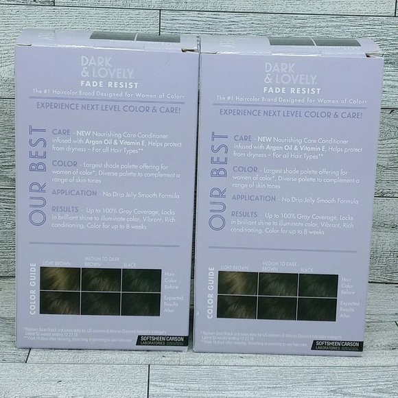 2x Dark & Lovely Fade Resist Argan Oil + Vitamin E Hair Color 401 HAZELNUT BROWN - Picture 4 of 4